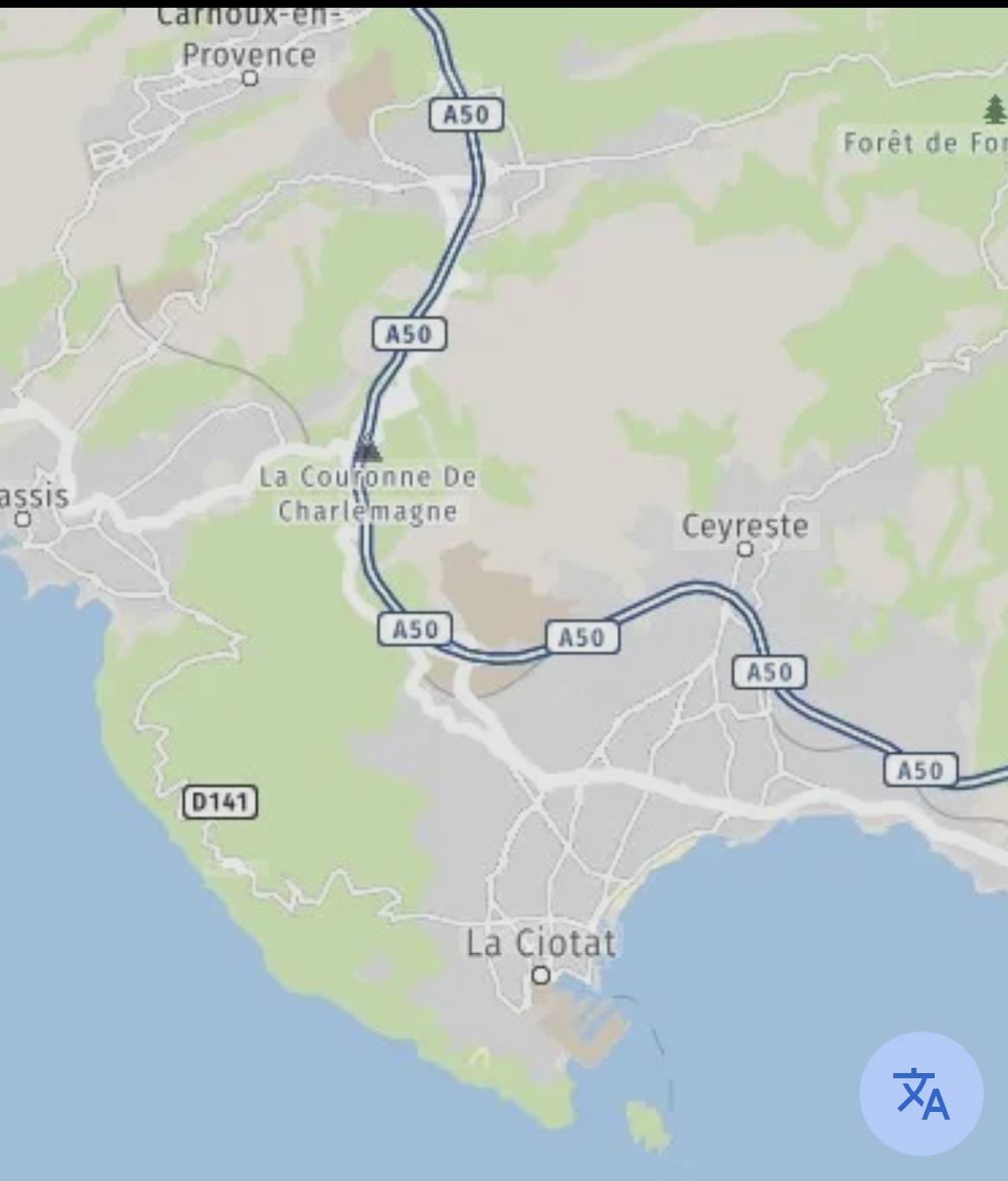 carte La Ciotat et ses alentours